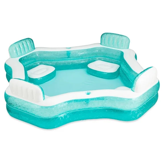 Funsicle 8.7ft Summer Escape Pool, Inflatable Family Swimming Pool, Lagoon Blue, Rectangular, Age... | Walmart (US)