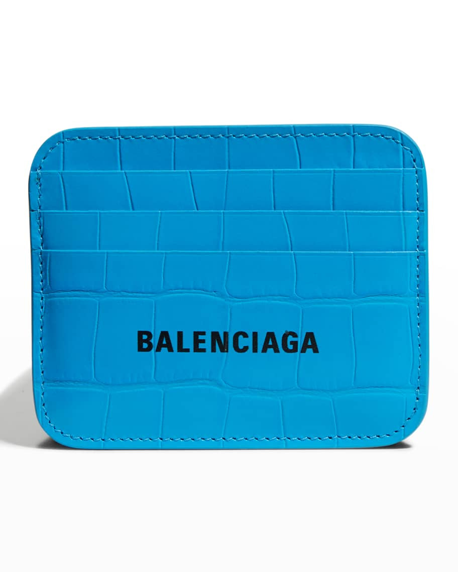 Balenciaga Croco Logo Card Holder | Neiman Marcus