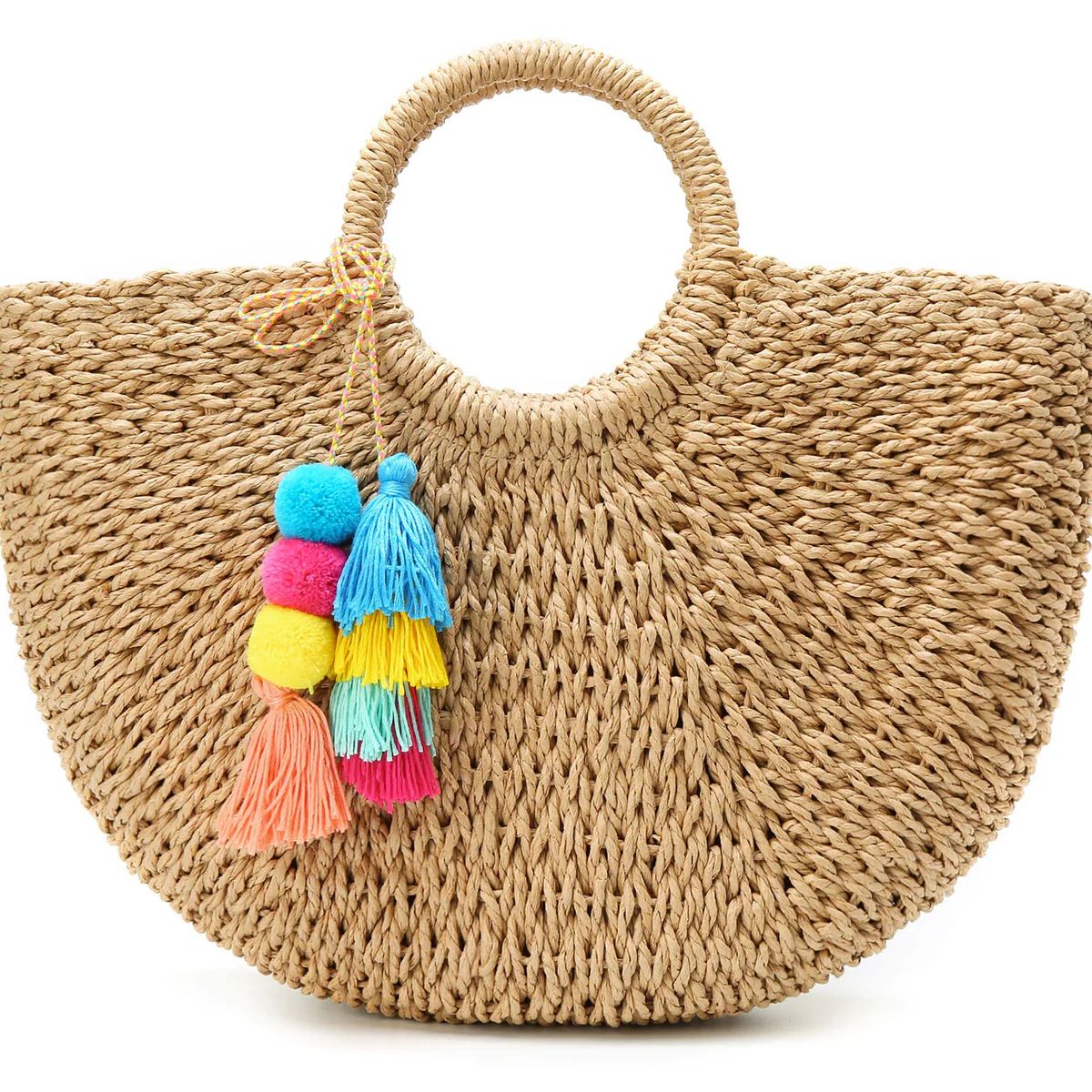 Women's Straw Summer Beach Tote | Akk Shoes