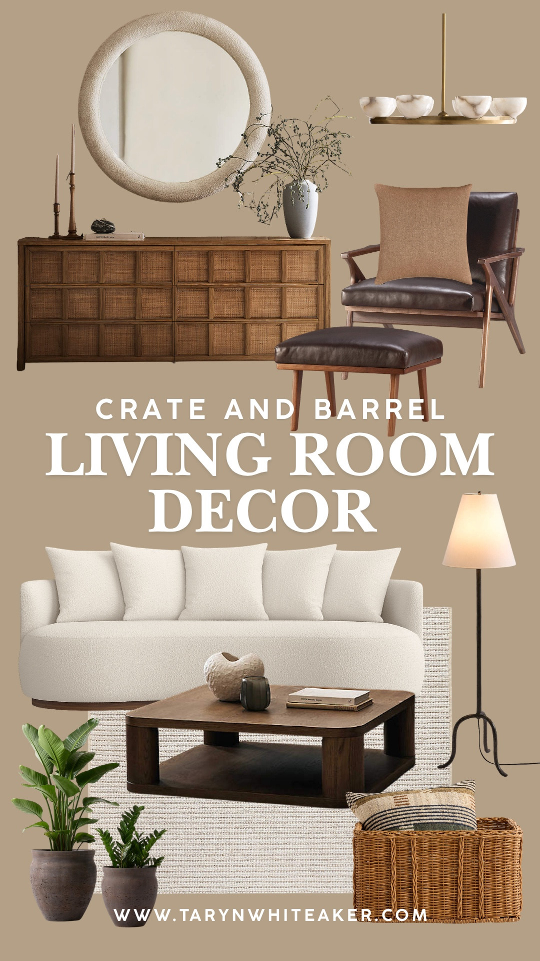 Crate and Barrel has so many good living room pieces right now if you love that warm, cozy, elevated look. I’m especially loving all of the rich wood tones, soft textures, and neutral decor that make a space feel timeless without feeling overly trendy. These are the kinds of pieces that instantly make a living room feel designer inspired while still being functional for everyday life. The boucle sofa, oversized mirror, woven textures, and darker wood accents all work so well together for a cozy organic modern feel. Everything is linked directly in the image for easy shopping.

#LTKSeasonal #LTKHome