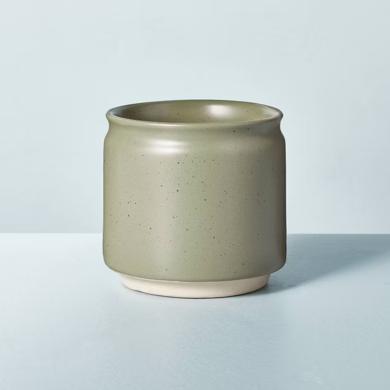 Speckled Ceramic Grapefruit Basil Jar Candle Sage Green - Hearth & Hand™ with Magnolia | Target