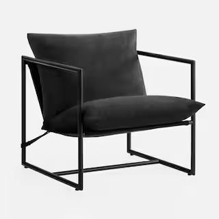 Ashton Black Metal and Upholstered Sling Accent Chair | The Home Depot