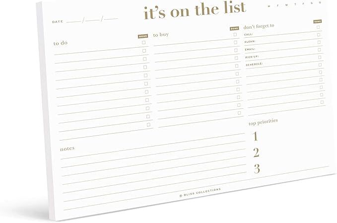 Bliss Collections To Do List Notepad, It's On the List, Magnetic Weekly and Daily Planner for Organi | Amazon (US)
