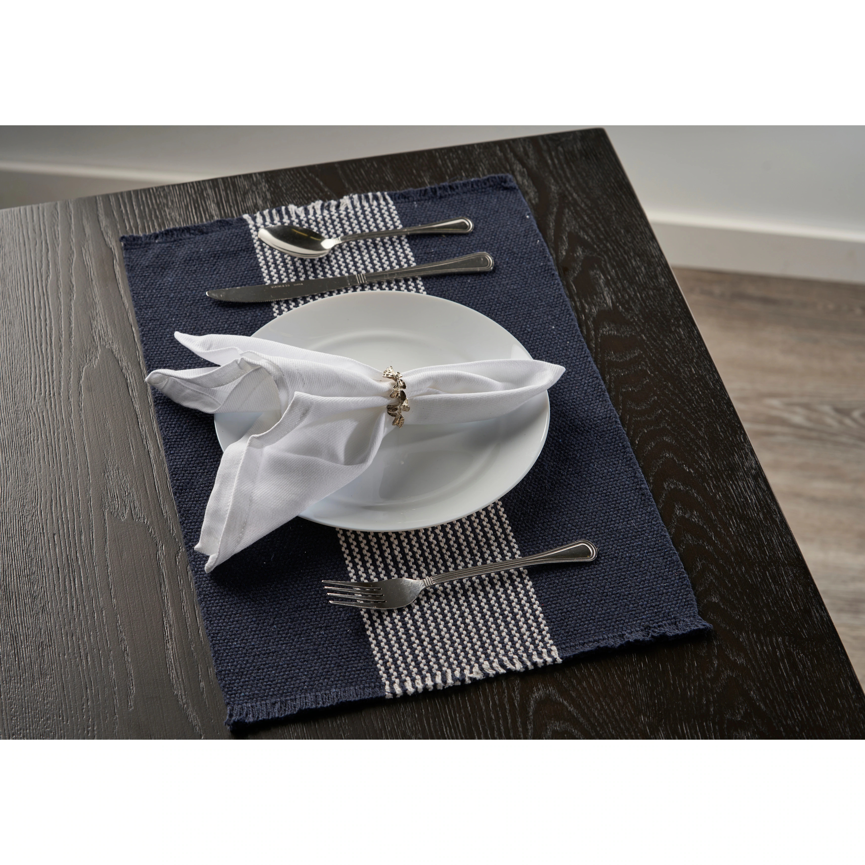 Sevita Bold Striped Navy Place Mat - 1'-1" X 1'-7 | Bed Bath & Beyond