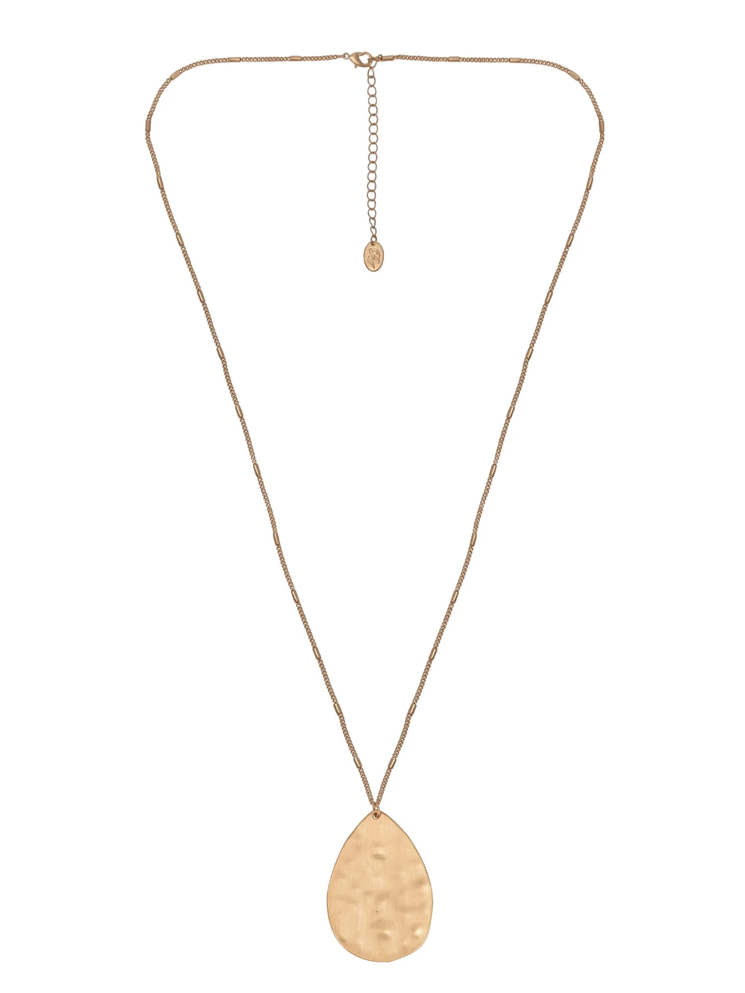 The Pioneer Woman Hammered Gold Long Pendant Necklace - Walmart.com | Walmart (US)