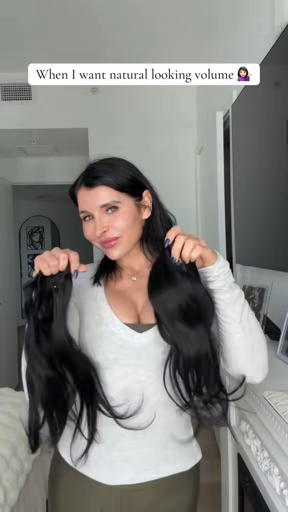 Wearing 16 inch real human clip in hair extensions in black

#LTKFindsUnder50 #LTKCyberWeek #LTKBeauty