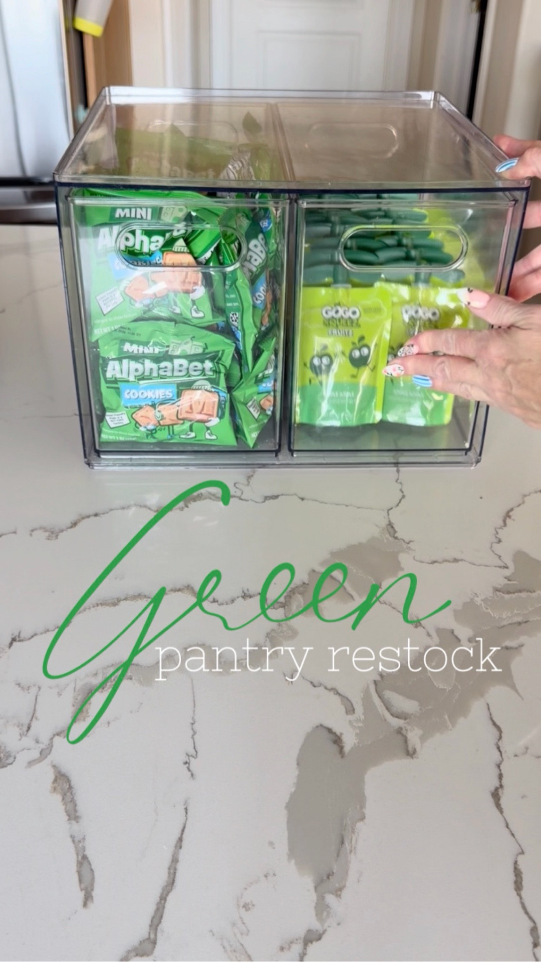 A little St. Patrick’s Day pantry reset 🍀💚

Restocking the pantry with all our green favorites and giving everything a fresh, organized reset. I love using small seasonal moments like this to refresh our space in a way that’s still functional for everyday life.

Clear containers, bins, and labels make it so much easier to keep everything stocked and easy for the kids to grab.

All my pantry organization favorites and restock essentials are linked here 💚 #ltkhome
#ltkfamily
#ltkorganization
#ltkseasonal
#pantryorganization
