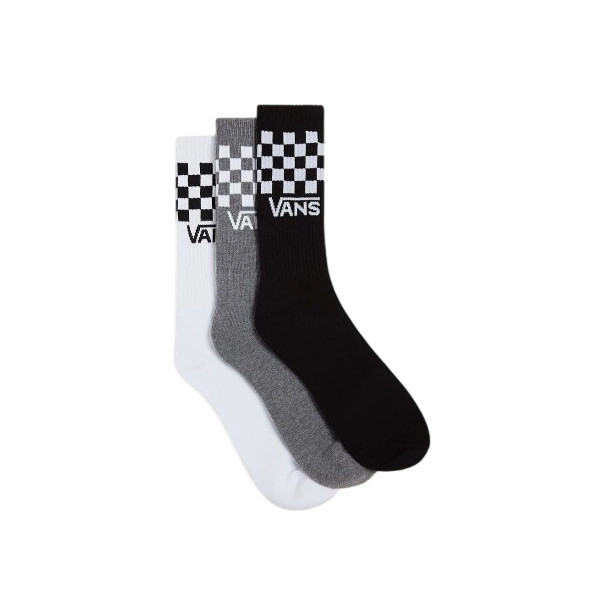 Men's Vans 3-Pack Classic Check Crew Cycling Socks Large Black/White/Grey 3 | Scheels Sports
