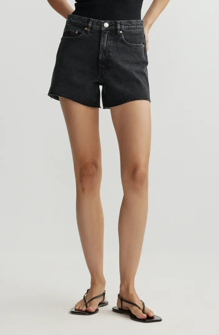 Zoie Raw Hem High Waist Relaxed Denim Shorts | Nordstrom