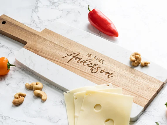 Personalized Marble Cheese Board - Custom Cutting Board with Handle - Charcuterie  Board - Servin... | Etsy (US)