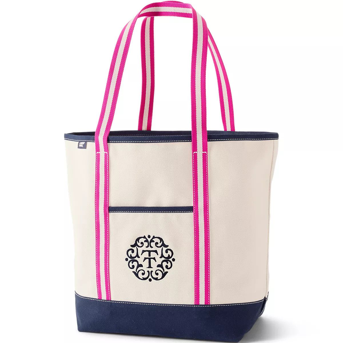 LE x T and T Long Handle Open Top Canvas Tote | Lands' End (US)