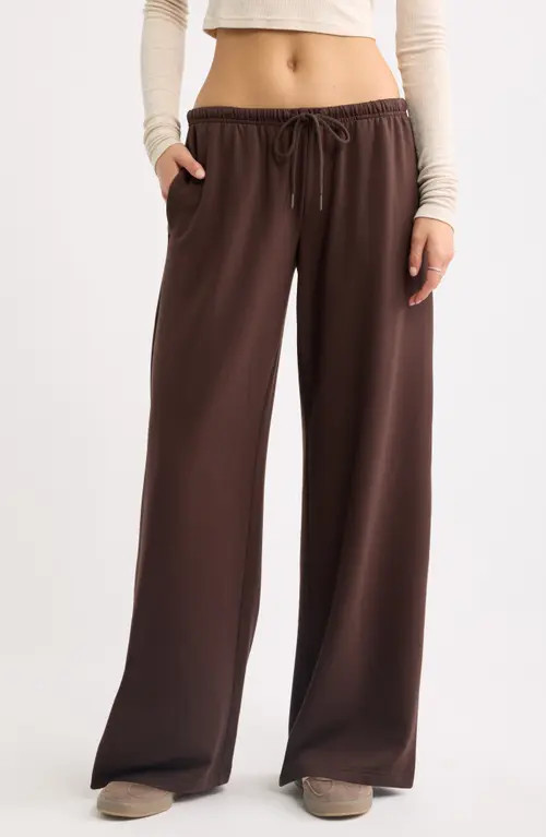 BP. Narrow Waistband Baggy Wide Leg Sweatpants in Brown Coffee at Nordstrom, Size Large | Nordstrom