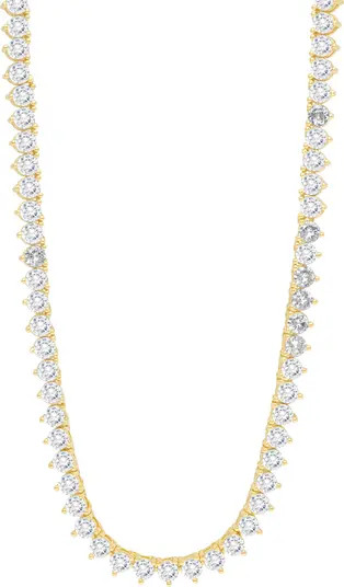 Three Prong Round Tennis Necklace | Nordstrom