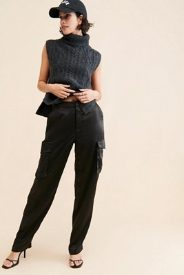 Good American Satin Cargo Trousers | Anthropologie (US)