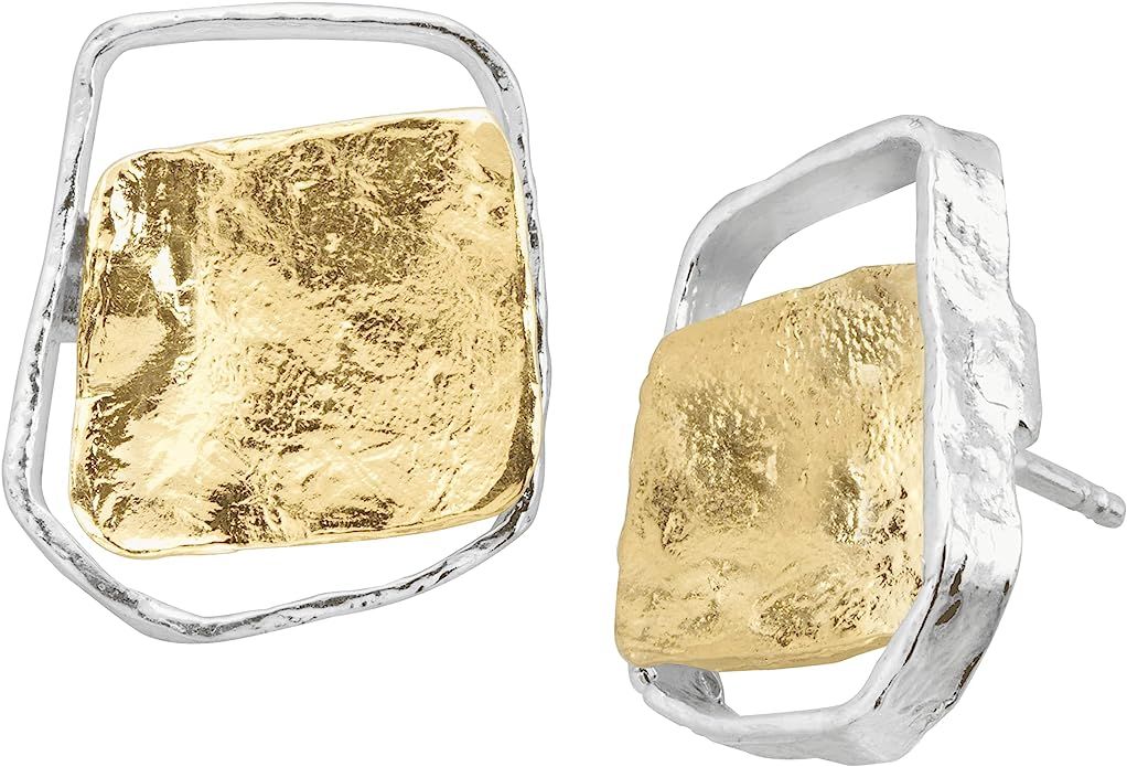Silpada 'Golden Sands' Stud Earrings in Sterling Silver with 14K Gold-Plating | Amazon (US)