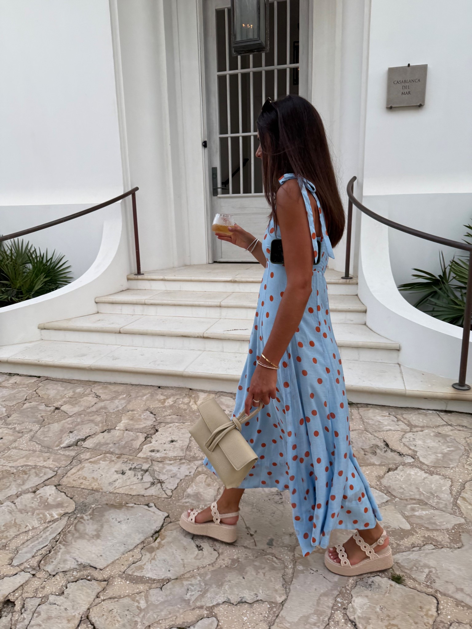 outfit for dinner in alys beach from @Shopbop  🏝️🩵🧡

@ASTR the Label  Lilliana Dress
Blue Rust Polkadot,  Larroudé Florence Broderie platform sandals



rehearsal dinner, welcome party, back to school, polkadot, beach outfit, travel outfit #LTKShoeCrush #LTKStyleTip

#LTKootd #LTKSeasonal #LTKgrwm