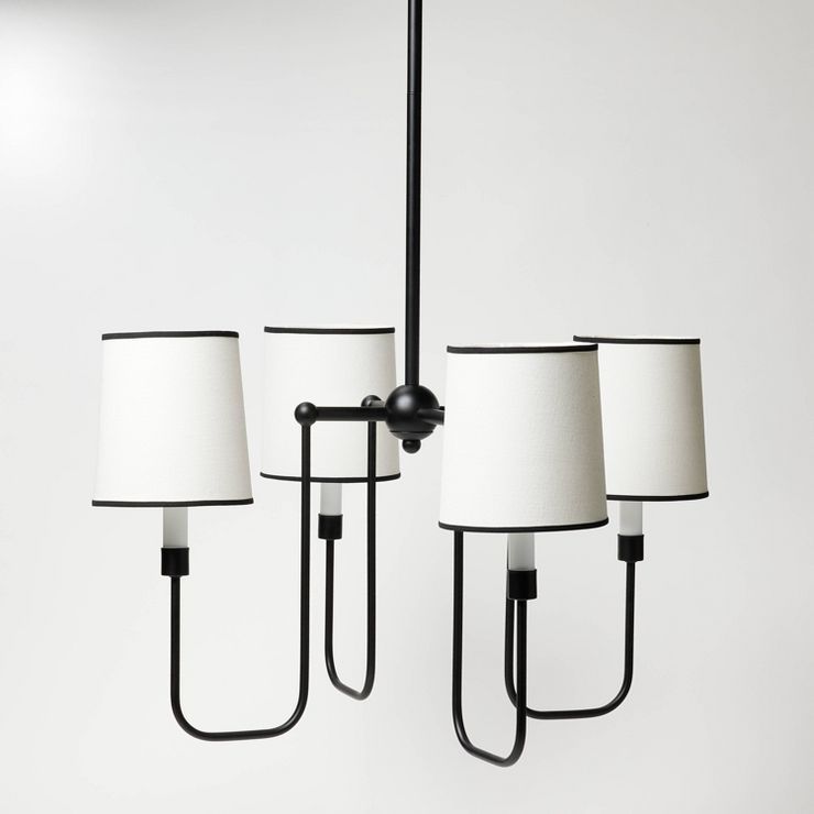 4-Arm Chandelier with Trim Shades Black - Threshold™ designed with Studio McGee | Target