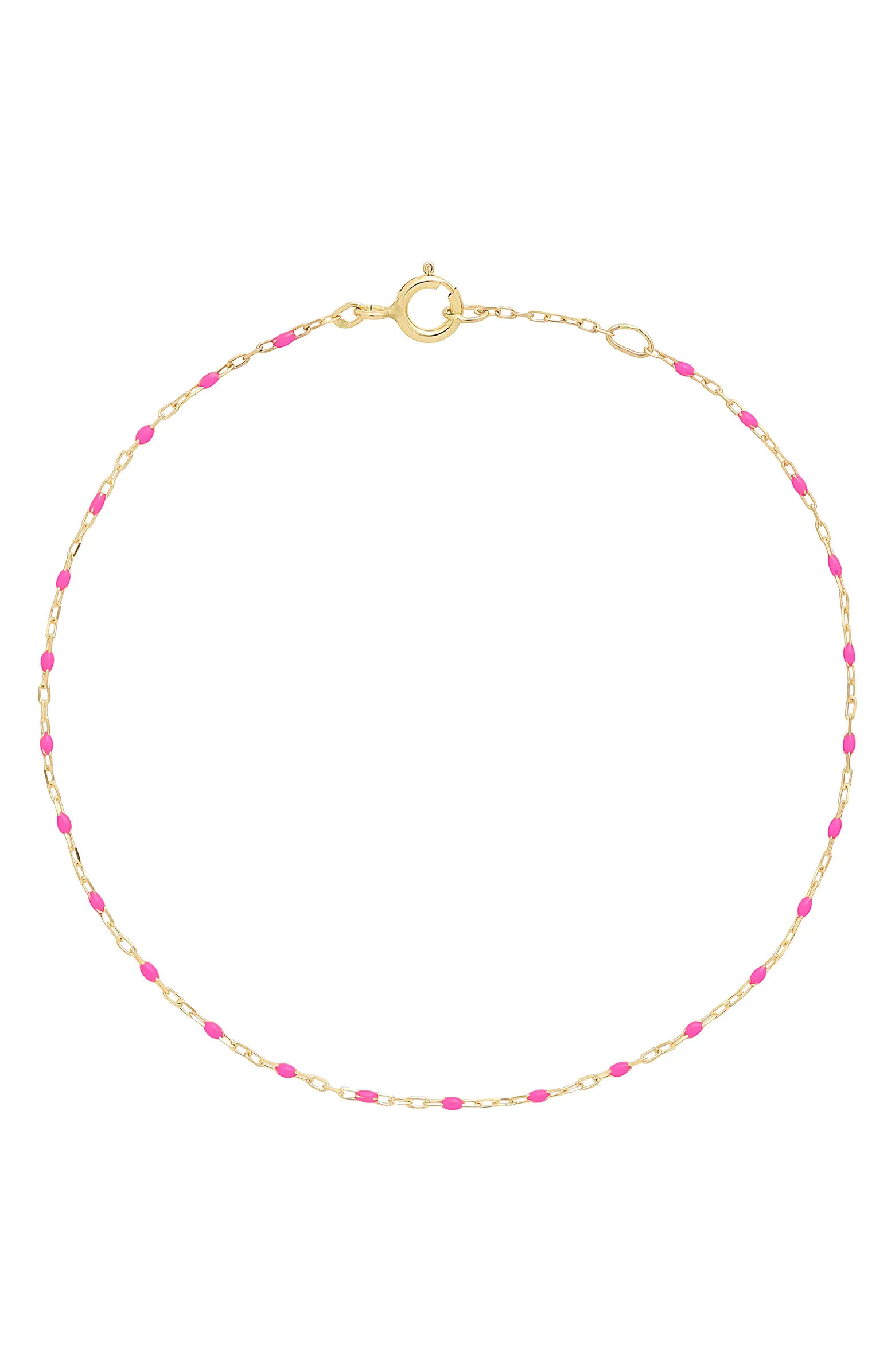 14K Gold Enamel Chain Bracelet | Nordstrom