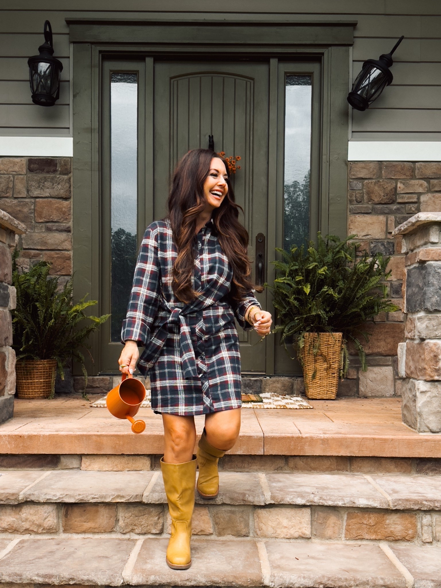 Plaid fall dress with a wrap tie. I would size up one. I’m wearing a medium and would not have been able to fit the small. Use code WILLOWBROOKFARMLIFE when you shop

#LTKSaleAlert #LTKPetite #LTKSeasonal