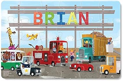 Personalized Jigsaw Puzzle for Kids, 24-Piece - I See Me! (Construction Trucks)       Send to Log... | Amazon (US)