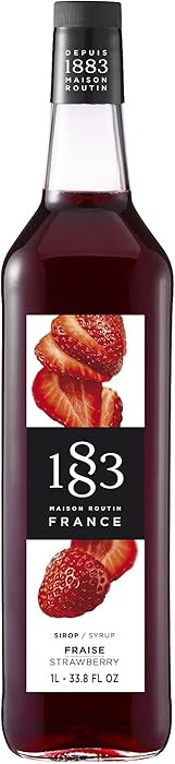 1883 Strawberry Syrup for Drinks, Made in France, 1 Liter Glass Bottle | Amazon (US)