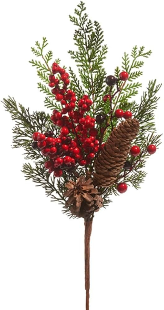 RAZ Imports 21" RED Berry and Pinecone Cedar Pick (F4411567) | Amazon (US)