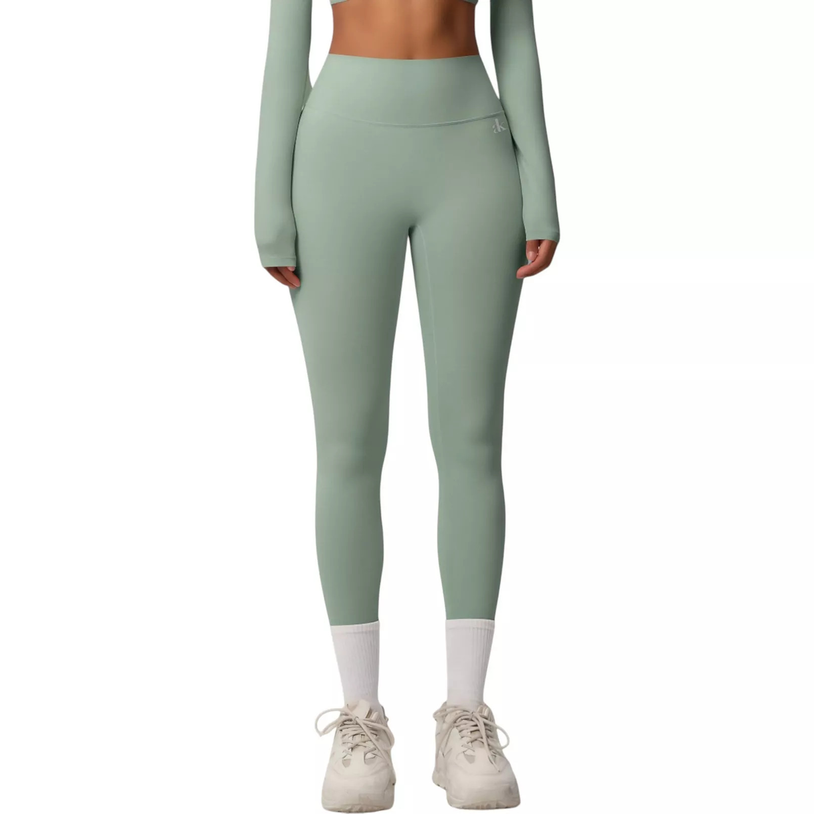 Women's Seamless Full-Length Leggings with Compression Fit Stretch Fabric and Minimal Logo Detail | Kohl's
