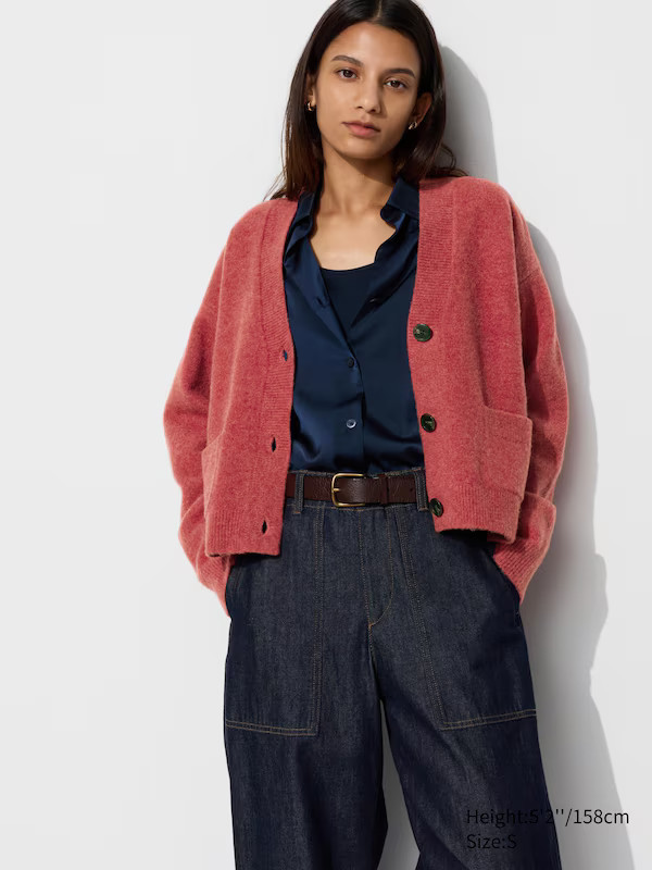 Cardigan Filato Soffice Scollo a V Taglio Corto | Uniqlo IT