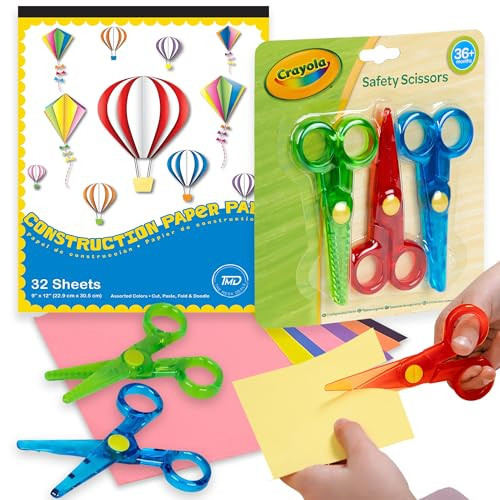 Kids Scissors 3 pk, Toddler Safety Scissors Blunt Tip, Training Scissor for Kids Right & Left-Handed Learn to Cut with Construction Paper – Scissor Skills Activity for Toddlers 2-4 Years Gift Bundle | Amazon (US)