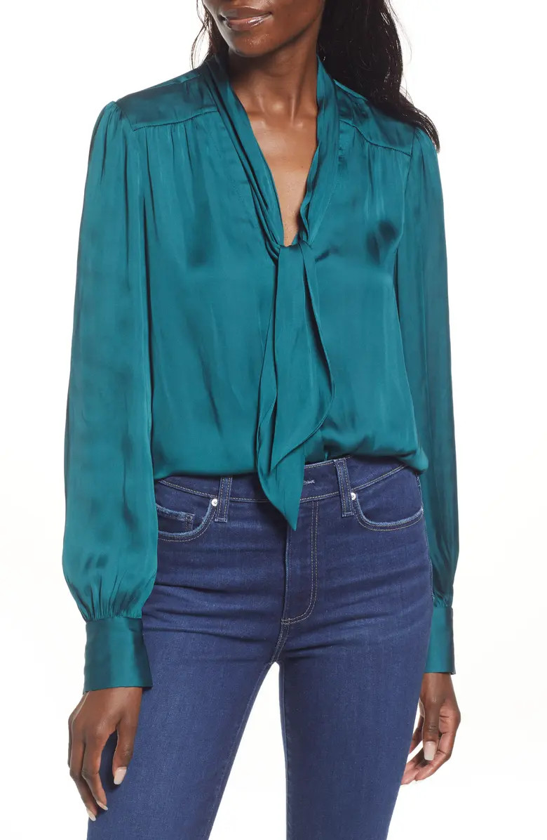 Cleobelle Tie Neck Blouse | Nordstrom