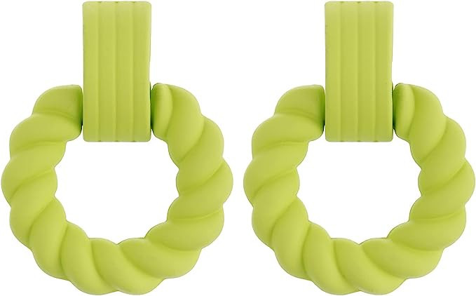 RUOFFETA Rectangle Earrings for Women, Acrylic Square Earrings Twisted Geometric Statement Earrin... | Amazon (US)