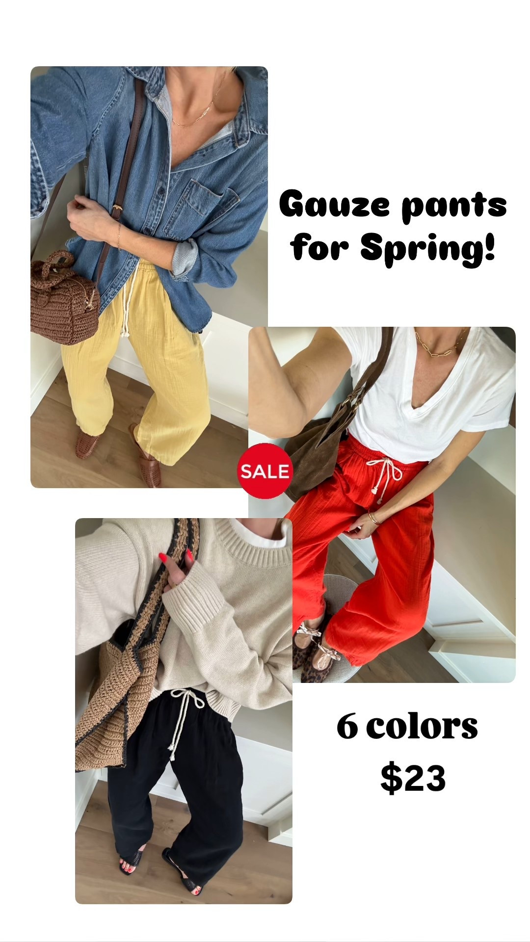 You’ll want several colors in these gauze pull on pants! On major sale - use code EXTRA at checkout 
Fit tts, wearing medium regular length 

#LTKSaleAlert #LTKSeasonal #LTKOver40
