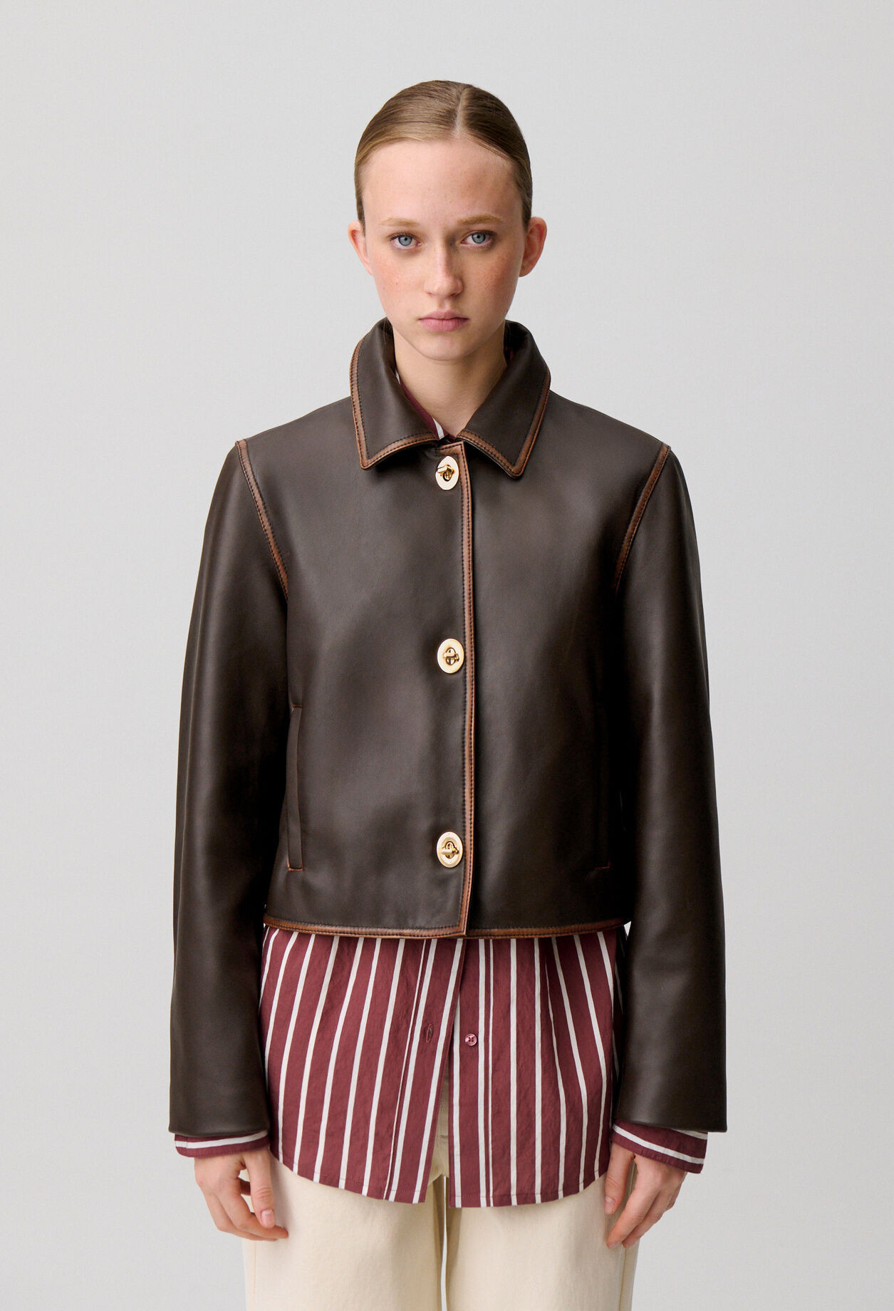 Cropped Vintage Leather Jacket | Claudie UK | Claudie Pierlot (FR, DE, ES, UK)