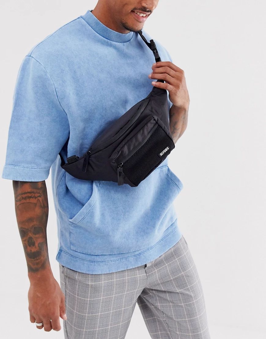 Slydes pocket tag bum bag in black | ASOS (Global)