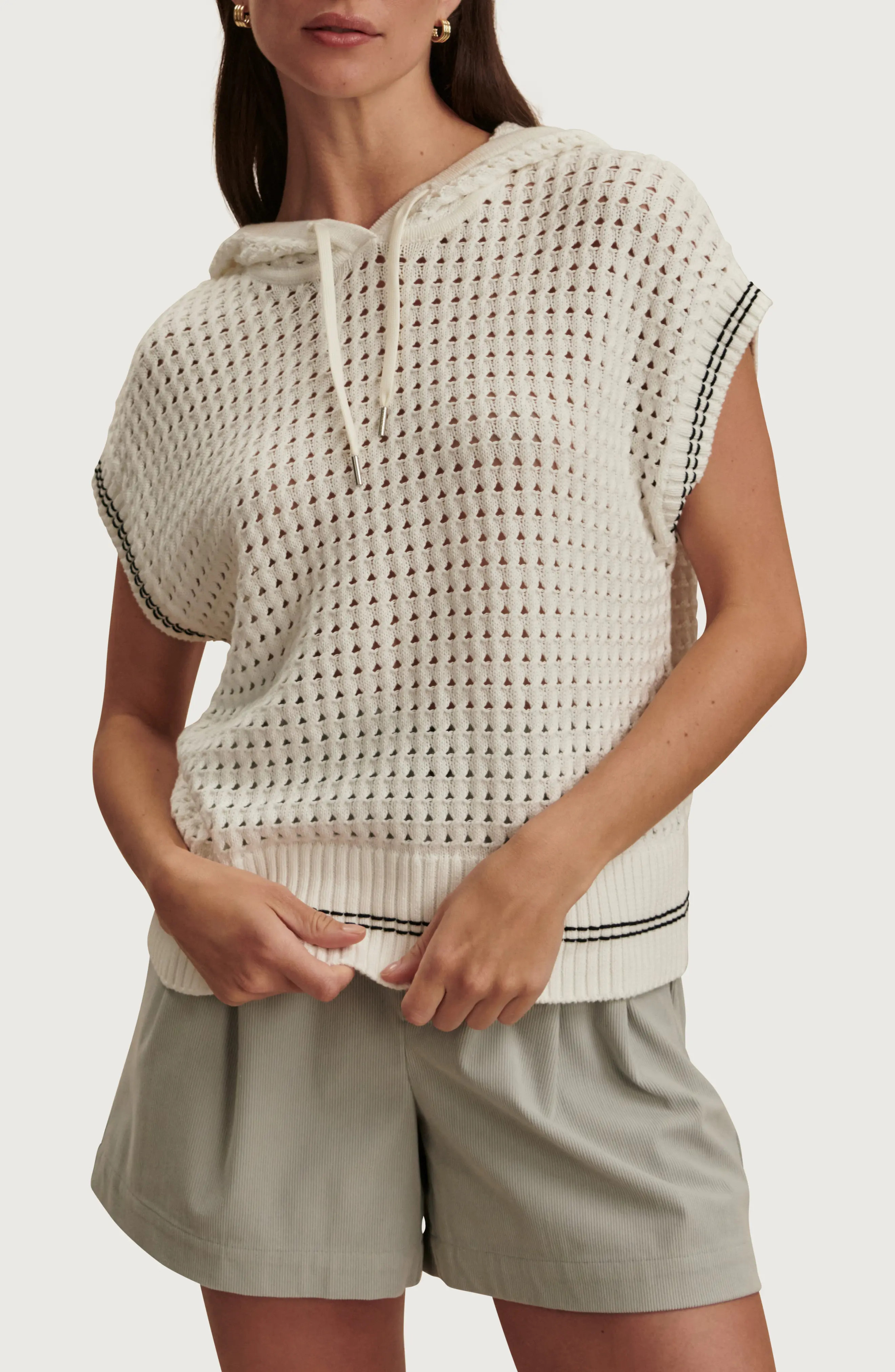 Varley Vittoria Open Stitch Knit Hoodie (Women) | Nordstrom | Nordstrom