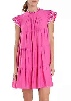 ENGLISH FACTORY Contrast Merrow Babydoll Dress | Belk