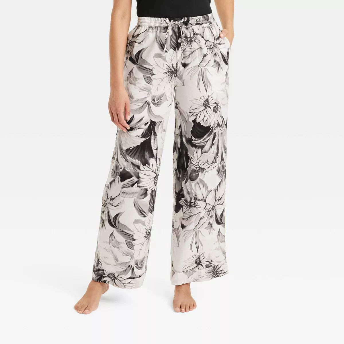 Women's Cotton Blend Pajama Pants - Stars Above™ Black/White/Floral S | Target