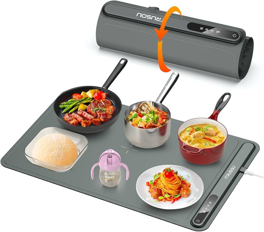 Electric Warming Tray - Full Surface Heating,Rollable & Portable,Premium Silicone Nano-Material,3... | Amazon (US)