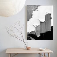 3D Black White Grey Textured Wall Art Abstract Frame Abstract Painting | Etsy (US)