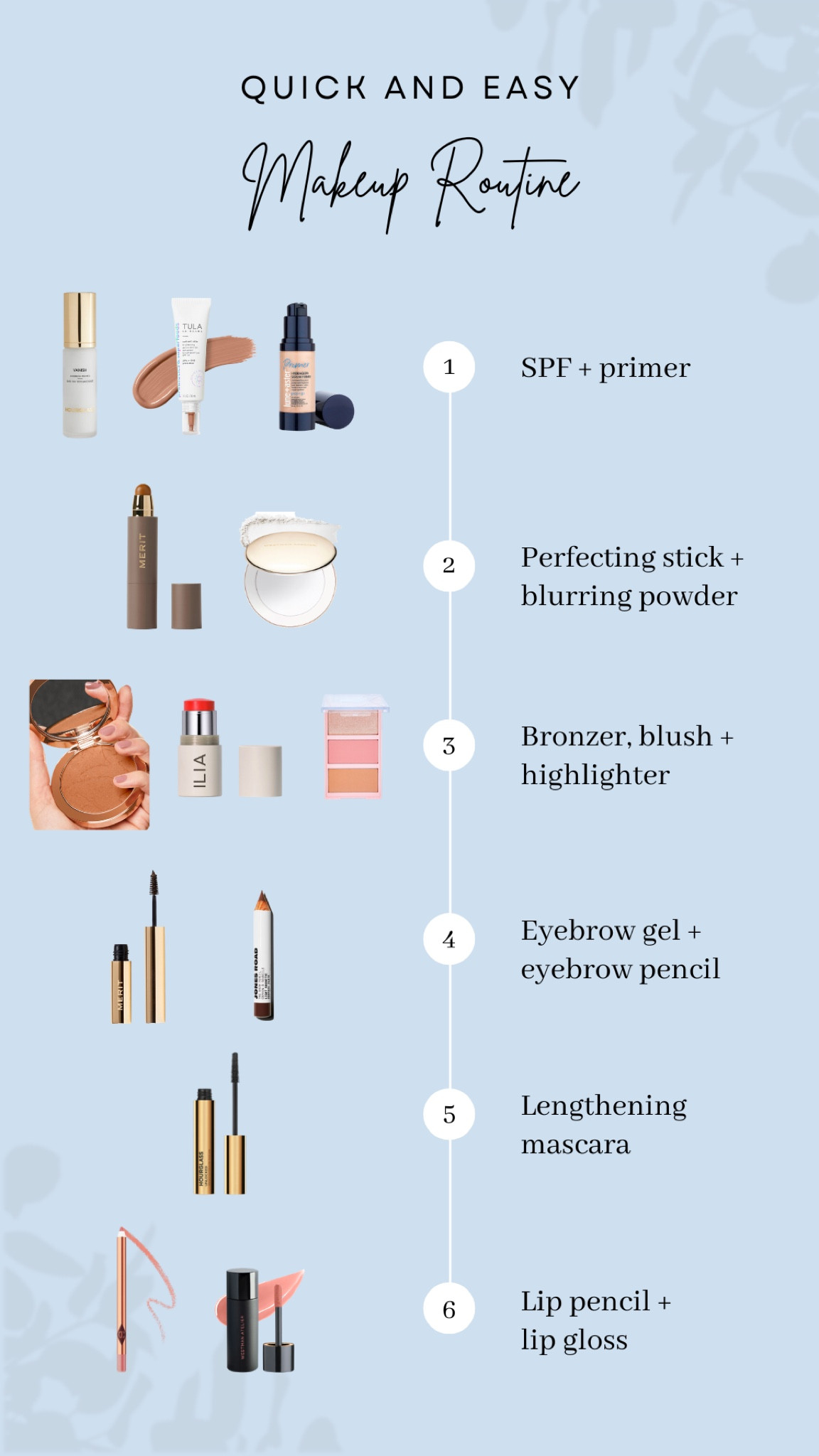 My quick and easy natural beauty routine! All the details of my step-by-step daily makeup routine are on HAF today, including my favorite primer from Tula, the best BeautyPie bronzer, my go-to Hourglass mascara, and more! 

#LTKbeauty #LTKstyletip #LTKunder100