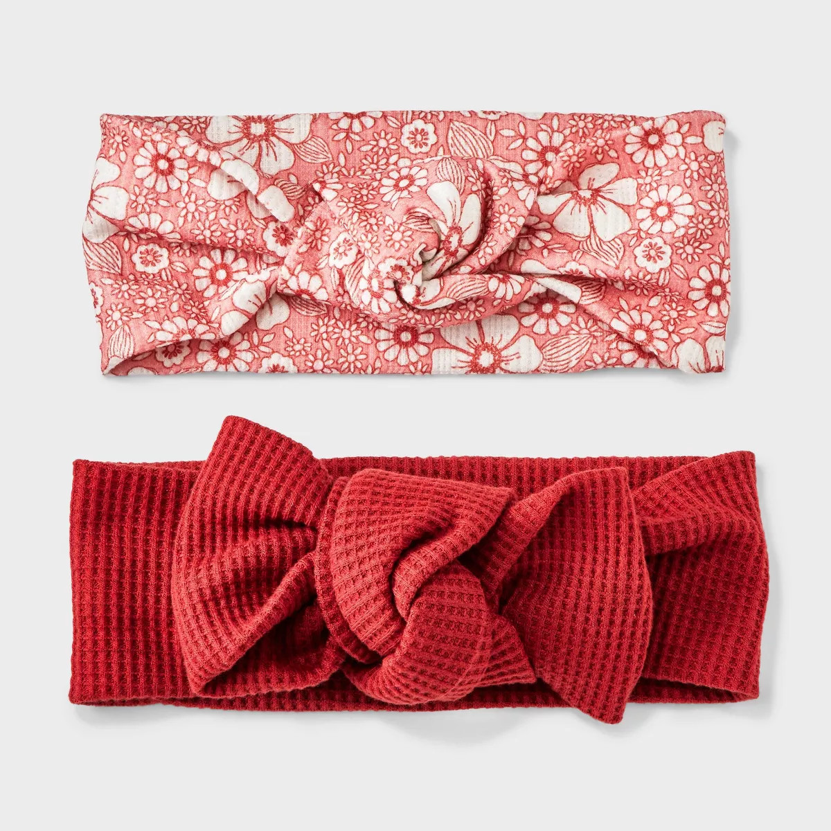 Baby 2pk Headband Set - Cat & Jack ™ Coral/Burgundy | Target