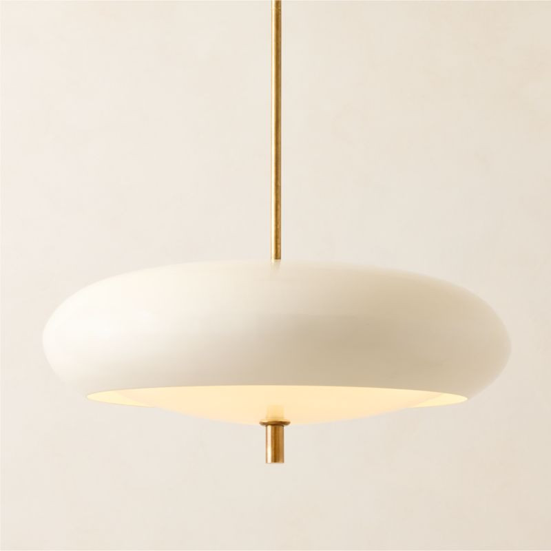 Fresco Ivory Enamel Pendant Light 21.7" | CB2