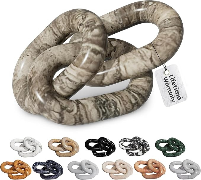 Artisan Hand-Crafted Marble Decor Chain Link, Timeless Decorative Marble Links Home Decor for Liv... | Amazon (US)