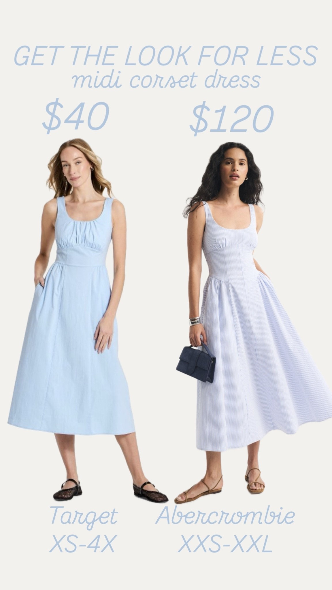 midi corset dresses are so flattering! transition them into fall by tying a cardigan around your shoulders or adding a jean jacket! the target dress is available in plus sizes up to 4X and the abercrombie dress is featured in tons of colors and in petite and tall lengths! 
...............
abercrombie dress abercrombie dylan dress bra free dress plus size dress midi dress maxi dress target dress abercrombie dupe anthropologie dupe free people dupe blue dress yellow dress white dress wedding guest dress date night dress date dress date night look corset dress flattering dress modest dress church dress baby shower dress wedding shower dress bridals hower dress colorful dress cottagecore ballet aesthetic girly dress dress under $50 wedding dress under $50 wedding guest dress under $50 country concert dress  

 #LTKootd #LTKPlusSize #LTKWedding