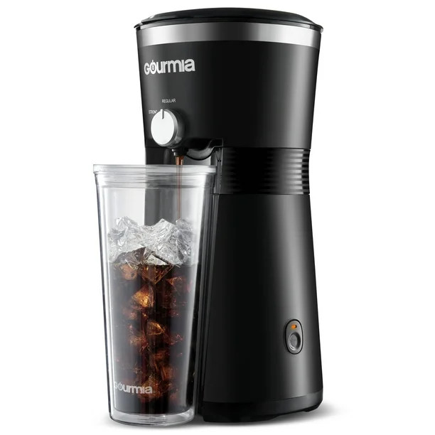 Gourmia Iced Coffee Maker with Brew-Strength Control, Reusable Filter and Tumbler, Black | Walmart (US)
