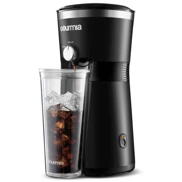 Gourmia Iced Coffee Maker with Brew-Strength Control, Reusable Filter and Tumbler, Black | Walmart (US)