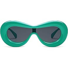 VANLINKER Oversized Thick Inflated Sunglasses Womens Mens Trendy Oval One Peice Glasses Funny Aes... | Amazon (US)