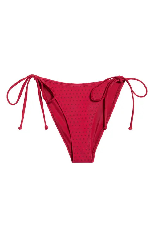 PacSun Leora Printed Side Tie Bikini Bottoms in Polka Dot at Nordstrom, Size Small | Nordstrom