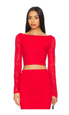 AFRM Noam Lace Top in Risky Red from Revolve.com | Revolve Clothing (Global)