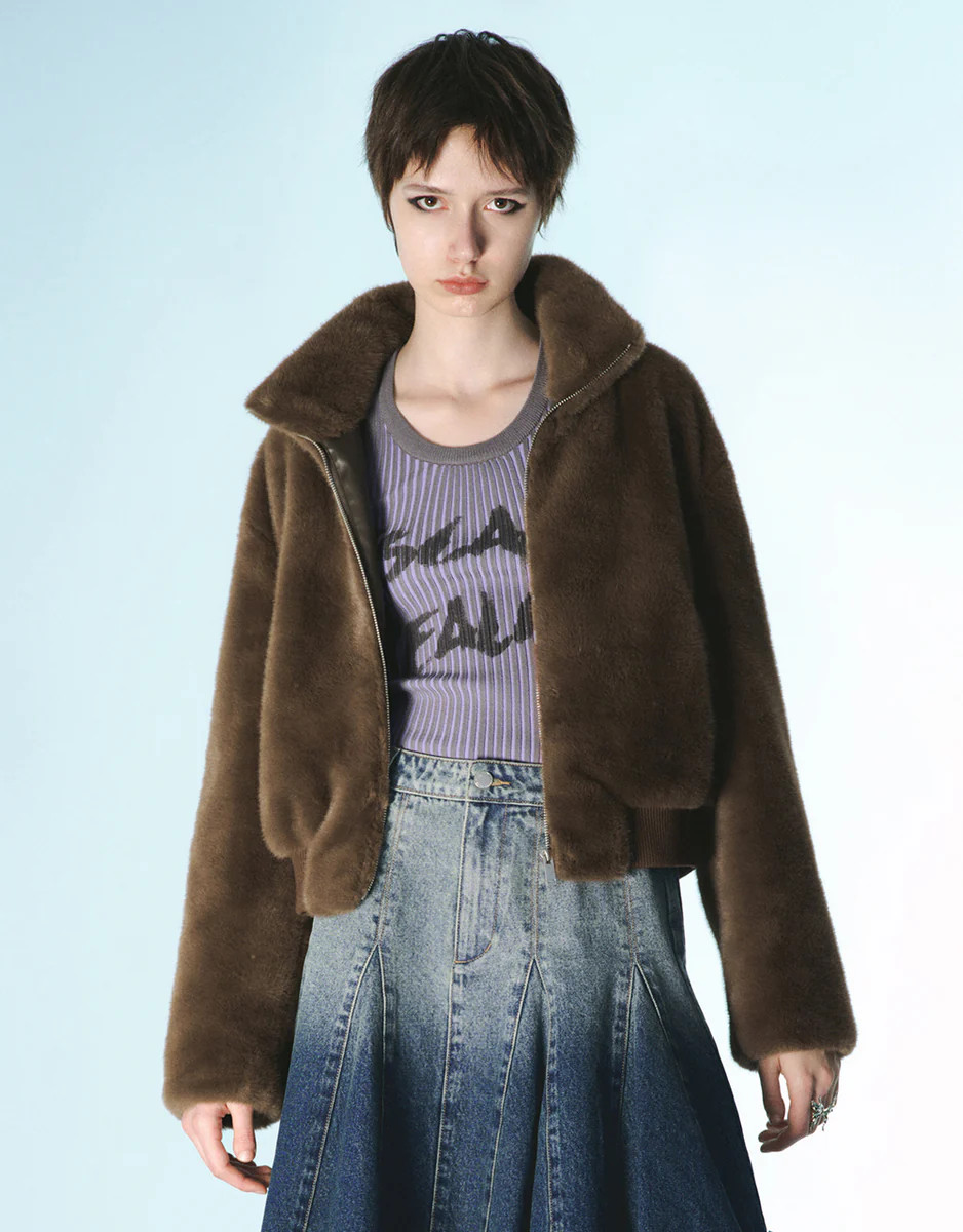 Zipper Front Straight Jacket | Urban Revivo